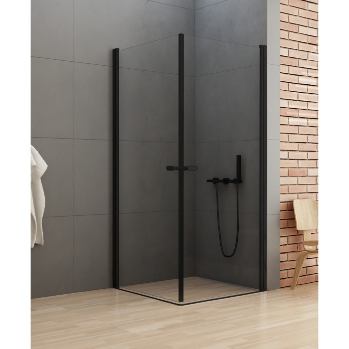Душевое ограждение 2d 70x90x195, New trendy New soleo black, черный арт. D-0229A/D-0231A