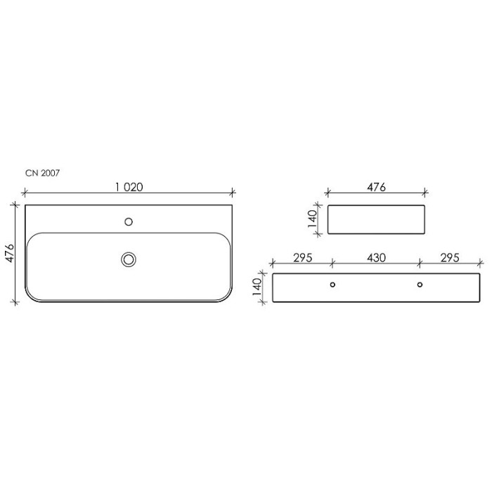Ceramicanova раковина подвесная aura, cn2007 цвет: белый