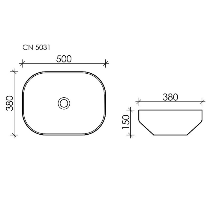 Ceramicanova раковина накладная element, cn5031 цвет: белый