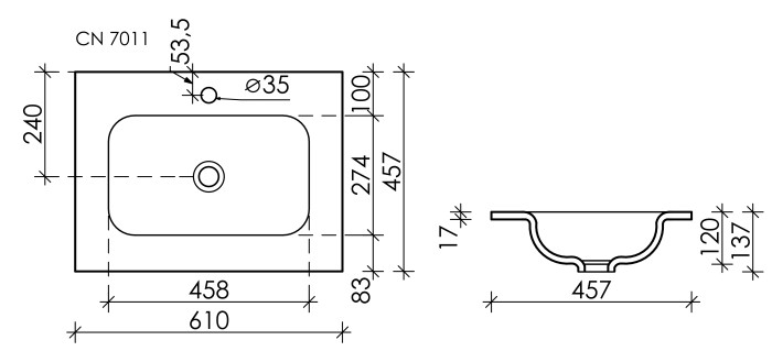 Ceramicanova раковина накладная element, cn7011 цвет: белый