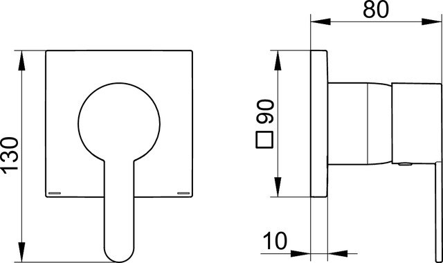 Keuco смеситель однорычажный для душа с квадратной розеткой, ixmo, черный матовый арт. 59551 370302
