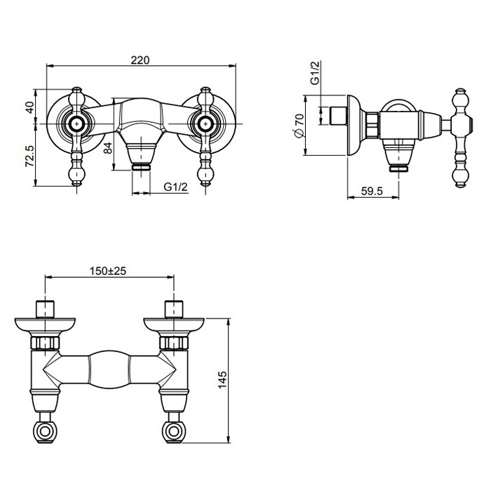 Fima Carlo Frattini смеситель для душа, epoque, хром арт. f5055/1cr