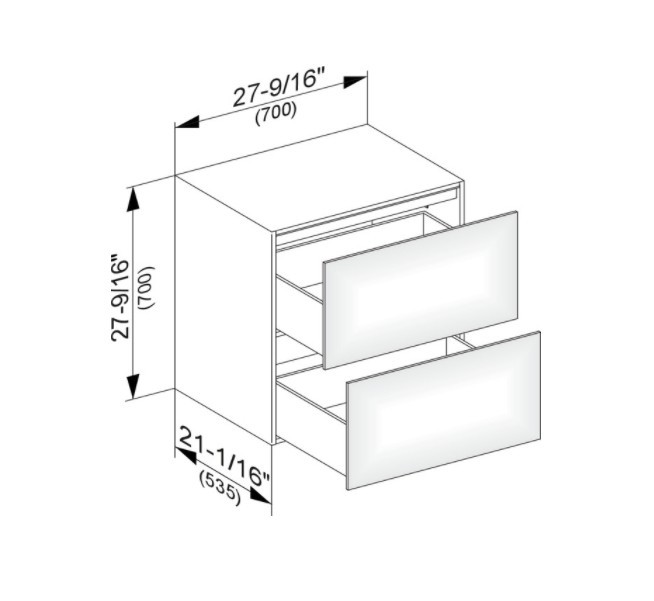 Keuco боковая тумба 700 мм х 700 мм, с двумя выдвижными фронтами, с внутренней светодиодной подсветкой, edition 11, антрацит арт. 31323 110100