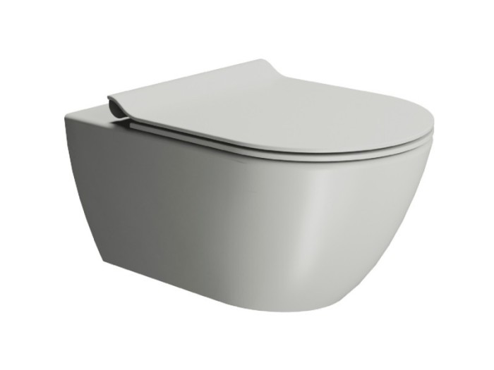 GSI Подвесной унитаз 36х55 см, cenere matt, swirlflush, dualglaze, без крепежа в комплекте, безободковый, без сиденья, Color-elements - 881517