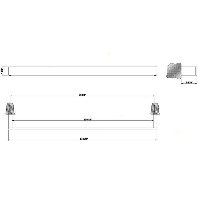 Gessi Полотенцедержатель 60см, подвесная, Rettangolo, 20903#031 цвет: хром