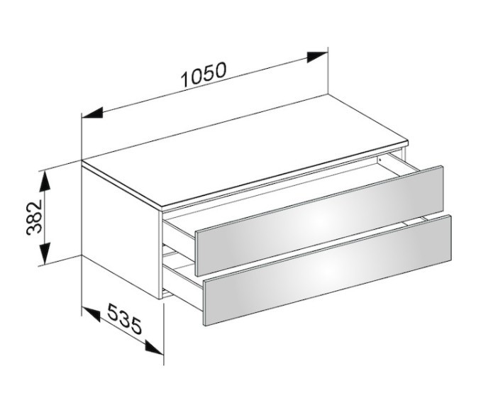 Keuco тумба боковая подвесная с двумя выдвижными фронтальными ящиками, edition 400, белый арт. 31752 380000
