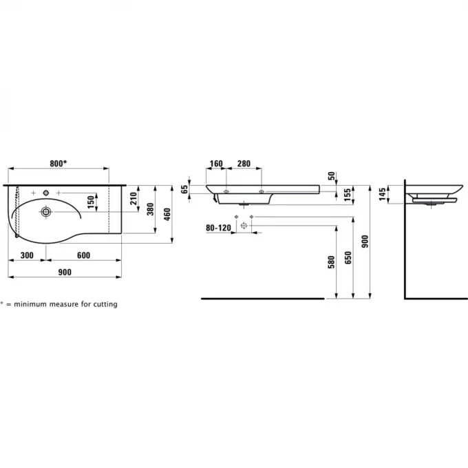LAUFEN раковина подвесная 90x46, PALACE - 8.1670.2.000.104.1