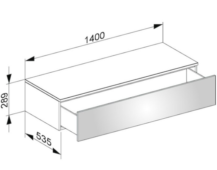 Keuco тумба боковая подвесная с одним выдвижным фронтальным ящиком, edition 400, белый арт. 31761 380000