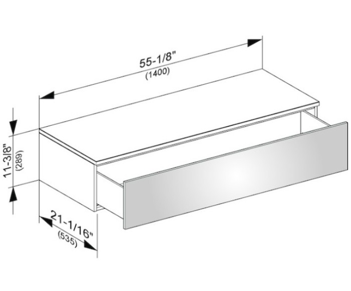 Keuco тумба боковая подвесная с одним выдвижным фронтальным ящиком, edition 400, белый арт. 31761 380000
