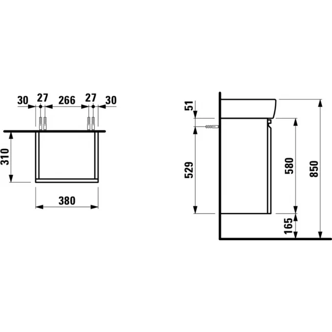 LAUFEN шкафчик под раковину 38х31, PRO - 4.8301.2.095.463.1