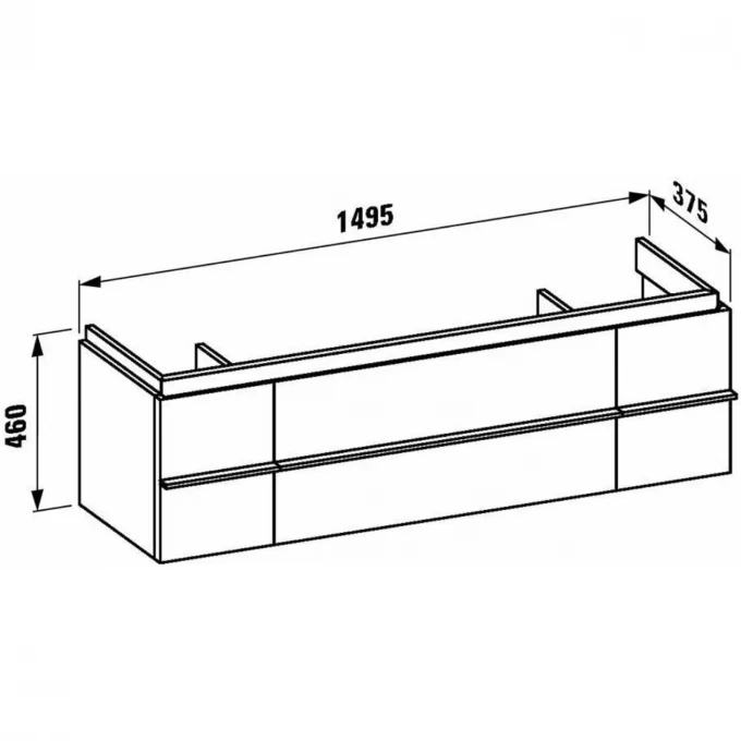 LAUFEN тумба под раковину 150x38 два выдвижных ящика, PALACE - 4.0135.4.075.463.1