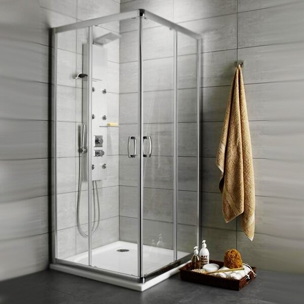 Radaway душевой уголок 1900 80x90 профиль хром стекло прозрачное, Premium Plus - 30437-01-01N