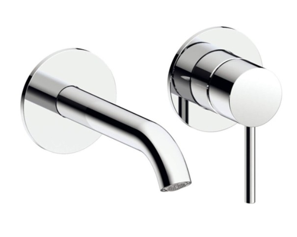 Almar Round внешняя часть смесителя для раковины на 2 отверстия, излив длинной 130-155 мм, цвет никель брашированный