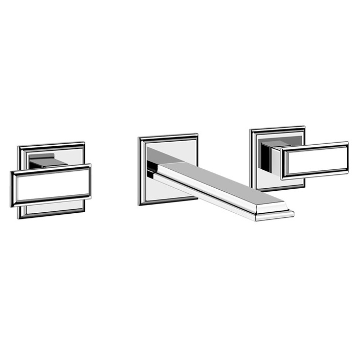 Gessi Встраиваемый смеситель для раковины на 3 отверстия, без донного клапана, с изливом, Eleganza, 46090#031 цвет: хром