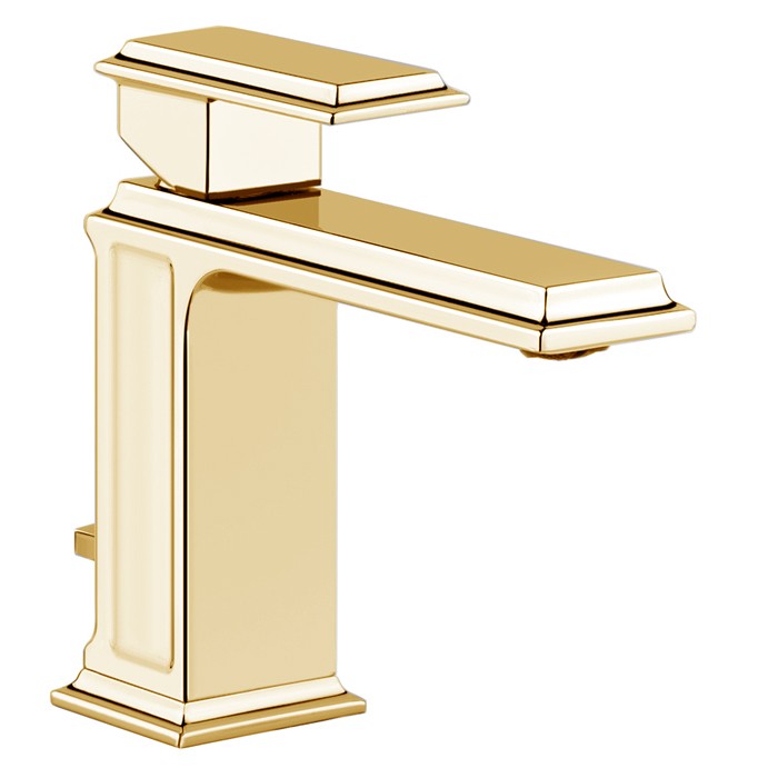 Gessi Смеситель для раковины на 1 отверстие с донным клапаном, Eleganza, 46001#087 цвет: шлифованное золото