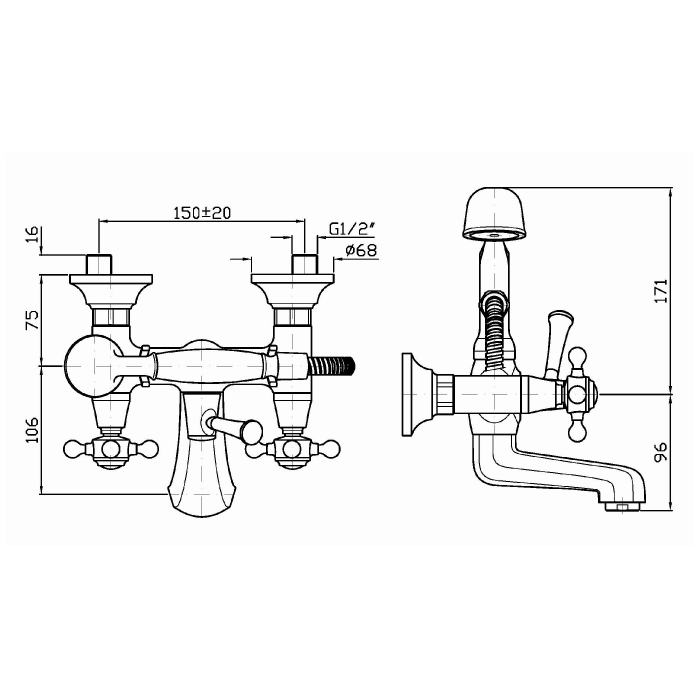 Zucchetti смеситель для ванны/душа с аэратором, agora, хром арт. zag254