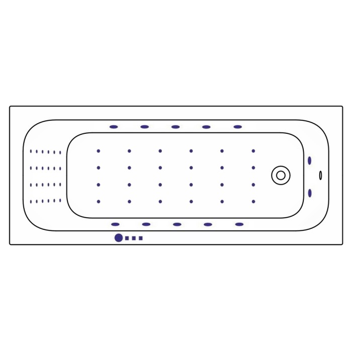 Ванна 170x70 nano, Whitecross Vibe, хром арт. 0105.170070.100.NANO.CR