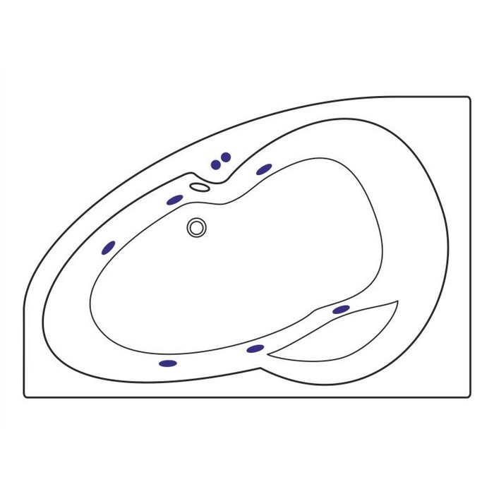 Угловая ванна 160x95 (левая) soft, Excellent Newa, хром арт. WAEX.NEL16.SOFT.CR