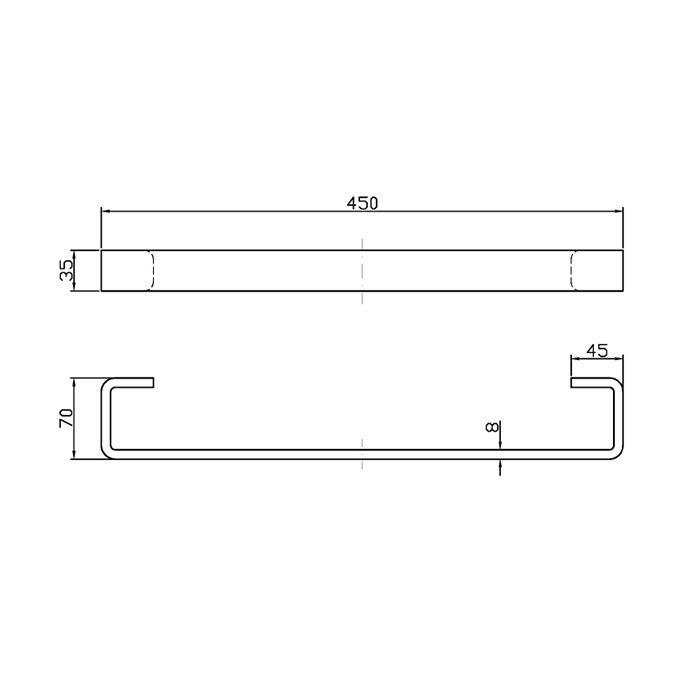 Zucchetti полотенцедержатель, 45см., подвесной, soft, хром арт. zac721