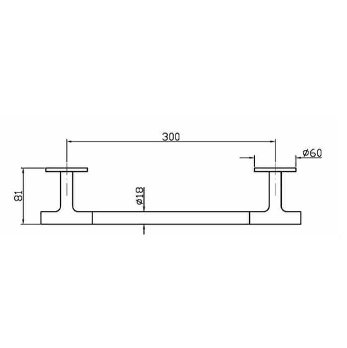 Zucchetti полотенцедержатель, 30см., подвесной, pan, хром арт. zac620