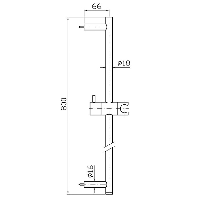 Zucchetti душевая штанга 80см, closer, хром арт. z95201