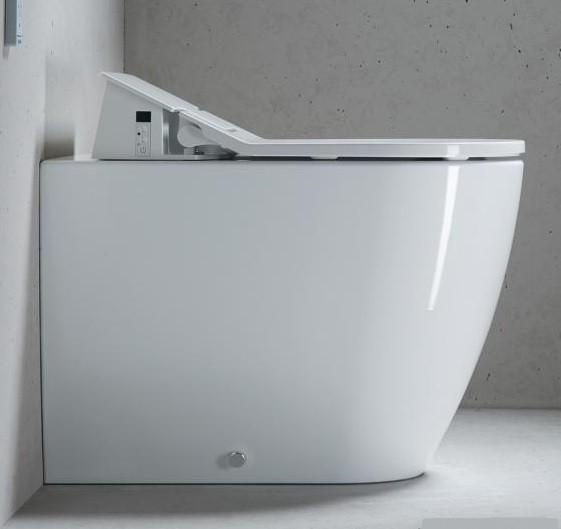 Duravit унитаз напольный приставной с вертикальным смывом, для sensowash, с креплением, me by starck, 2169590000 цвет: белый