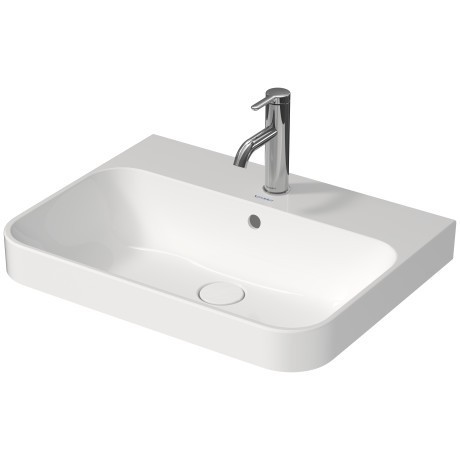 Duravit раковина встраиваемая сверху 600 мм х 460 мм, с переливом, с креплением, happy d.2 plus, 2360600000 цвет: белый