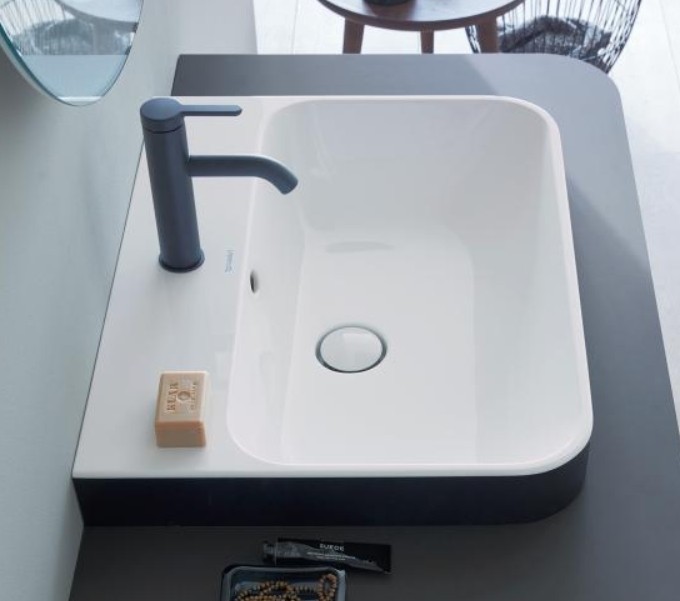 Duravit раковина встраиваемая сверху 600 мм х 460 мм, с переливом, с креплением, happy d.2 plus, 2360600000 цвет: белый