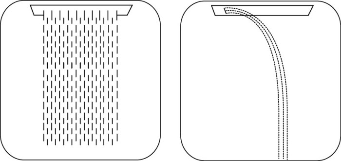 Bossini верхний душ с подсветкой для подвесного потолка dream/2 rgb lights 570 мм х 470 мм, с 2 режимами струи, dream, хром арт. h38905.030