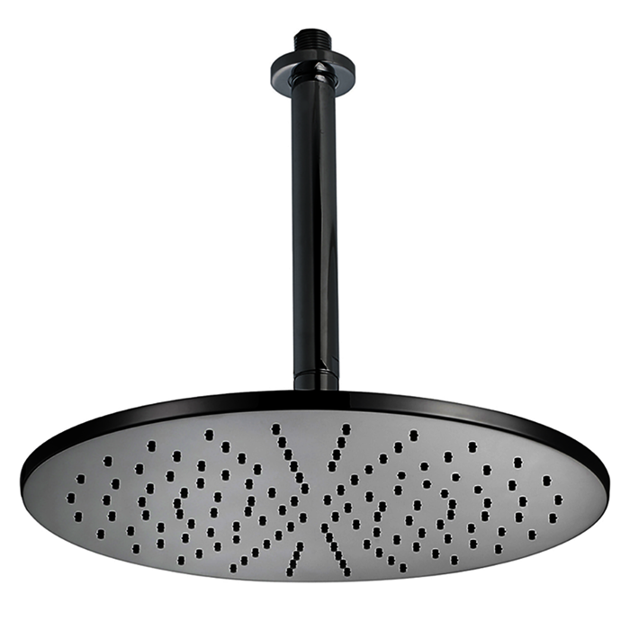 Cisal верхний душ d300 мм с потолочным держателем l180 мм ds01370040 shower, цвет: черный