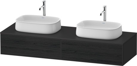 Duravit тумба подвесная под две раковины 550 мм х 1600 мм х 281 мм, zencha, ze4815b16800000 цвет: чёрный дуб/белый суперматовый