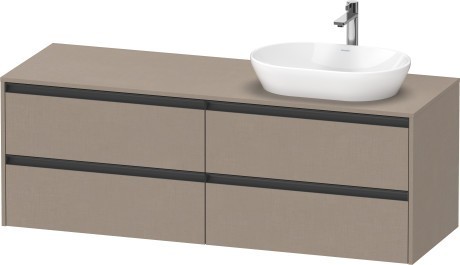 Duravit тумба подвесная под раковину справа 550 мм х 1600 мм х 568 мм, ketho.2, k24899r75750000 цвет: лён