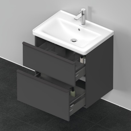 Duravit тумба подвесная под раковину 634 мм х 452 мм, d-neo, de435404949 цвет: графит матовый