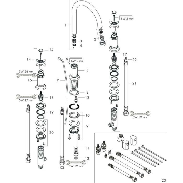 AXOR смеситель для раковины, Montreux, золото арт. 16513250
