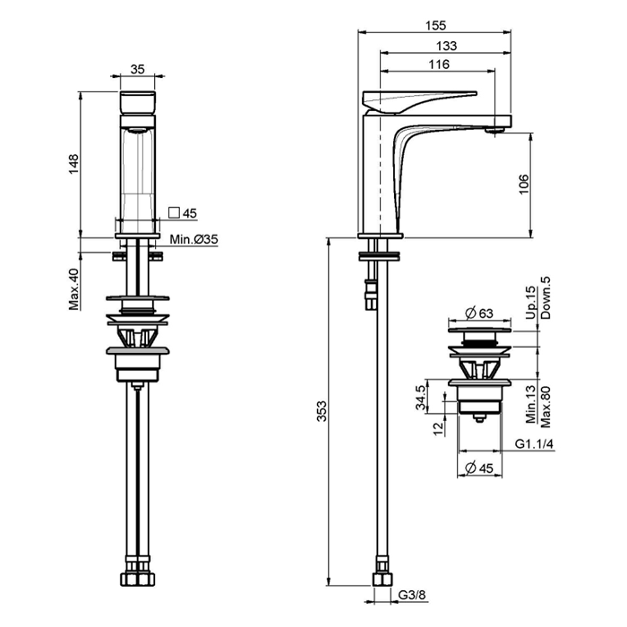 Fima Carlo Frattini смеситель для раковины, zeta, белый арт. f3961nbs