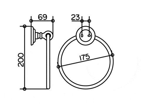 Keuco кольцо для полотенца 20 см, astor, черный арт. 02121 010000