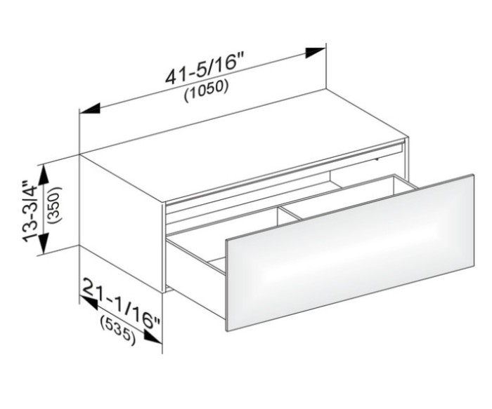 Keuco тумба боковая подвесная с одним выдвижным фронтом, edition 11, черный арт. 31324 330000