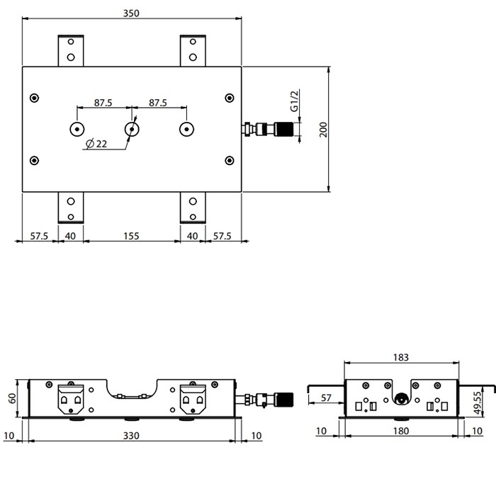 Fima Carlo Frattini верхний душ 35х20см., потолочный soffioni, чёрный арт. f2815ns