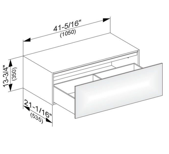Keuco боковая тумба с одним выдвижным фронтом со светодиодной подсветкой, edition 11, антрацит арт. 31324 390100