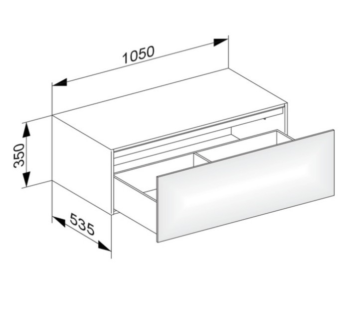Keuco боковая тумба с одним выдвижным фронтом со светодиодной подсветкой, edition 11, антрацит арт. 31324 390100