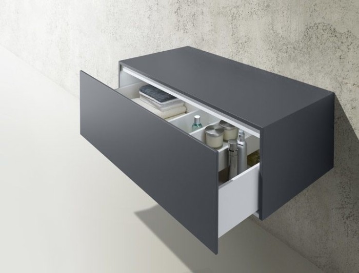 Keuco боковая тумба с одним выдвижным фронтом со светодиодной подсветкой, edition 11, антрацит арт. 31324 390100