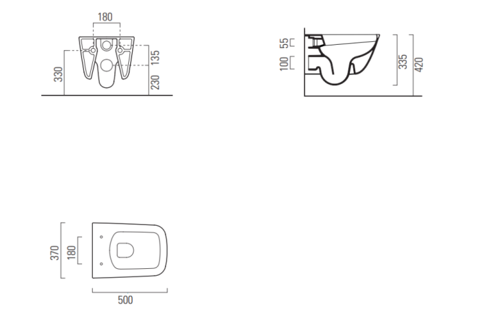 GSI Подвесной унитаз 37х50 см, swirlflush®, без крепежа в комплекте, безободковый, без сиденья, Sand - 901611