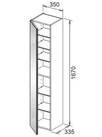 Keuco высокий шкаф-пенал, royal reflex, черный арт. 34030 570001
