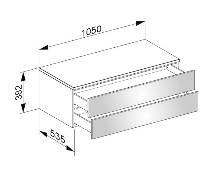 Keuco тумба боковая подвесная с двумя выдвижными фронтальными ящиками, edition 400, антрацит арт. 31752 390000