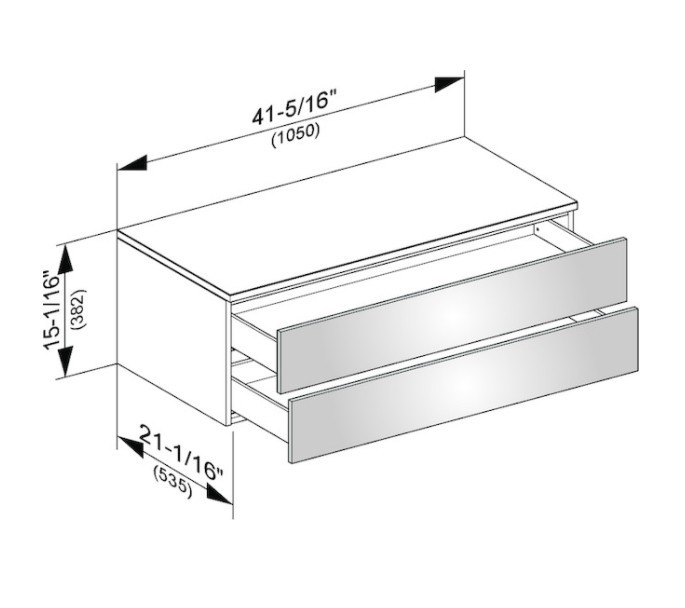 Keuco тумба боковая подвесная с двумя выдвижными фронтальными ящиками, edition 400, антрацит арт. 31752 390000