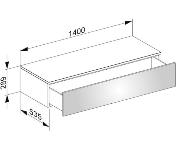 Keuco тумба боковая подвесная с одним выдвижным фронтальным ящиком антарцит, edition 400, антрацит арт. 31761 390000