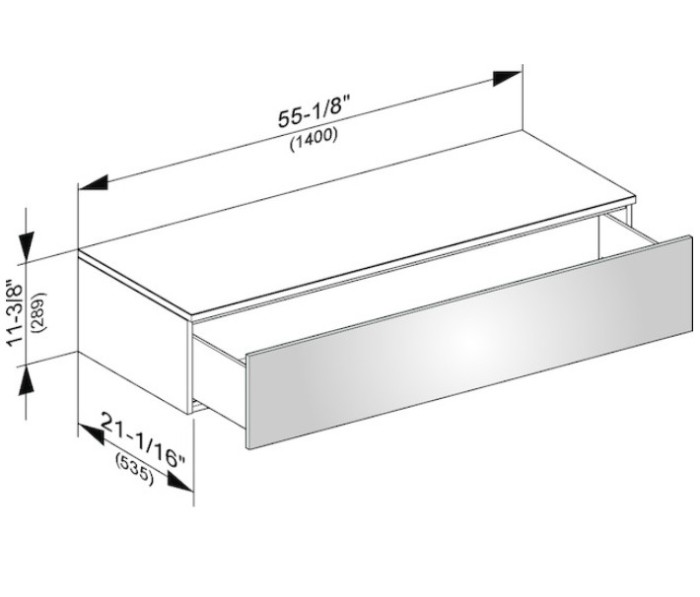 Keuco тумба боковая подвесная с одним выдвижным фронтальным ящиком антарцит, edition 400, антрацит арт. 31761 390000