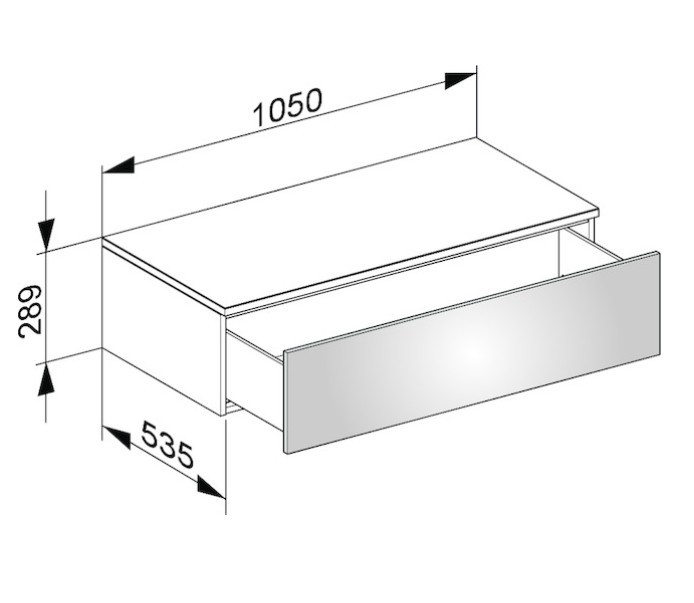 Keuco тумба боковая подвесная с одним выдвижным фронтом, edition 400, белый арт. 31751 380000