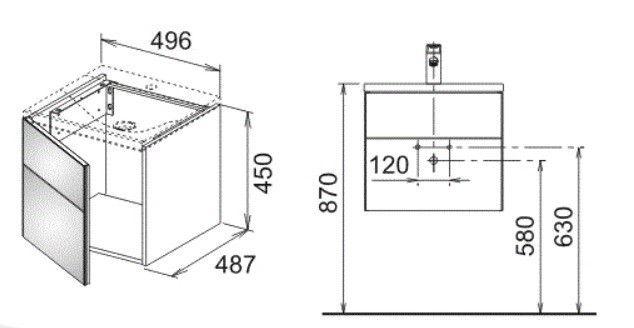 Keuco тумба под умывальник, royal reflex, трюфель арт. 34040 140001