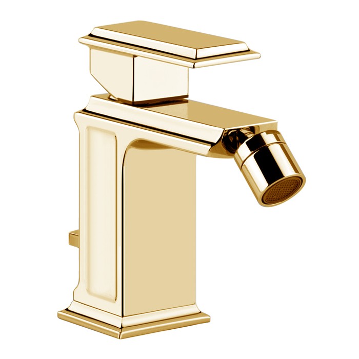 Gessi Смеситель для биде на 1 отверстие, с донным клапаном, Eleganza, 46007#087 цвет: шлифованное золото